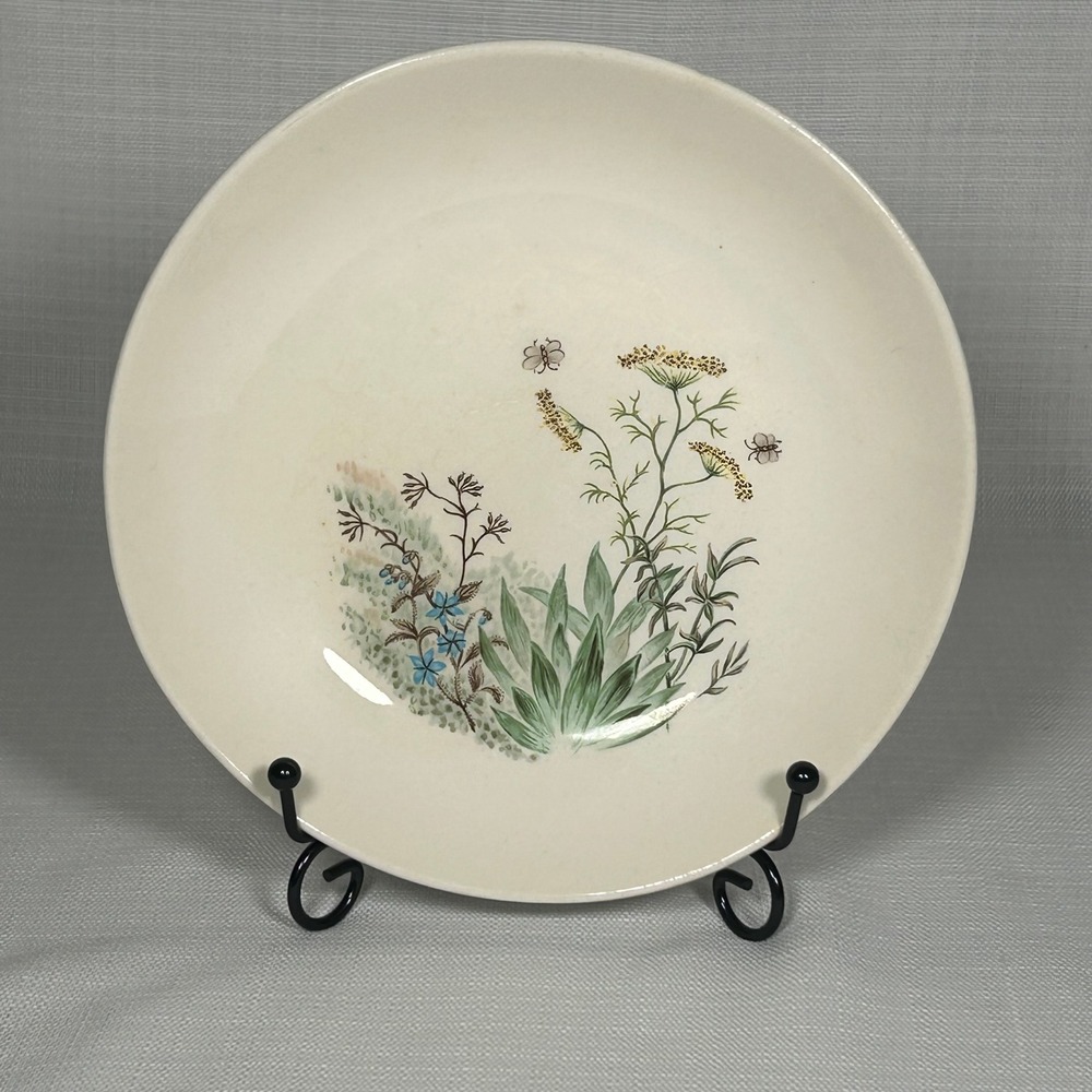 Vintage Crooksville Iva-Lure Wildflower Serving Bowl 8" Floral Butterfly USA